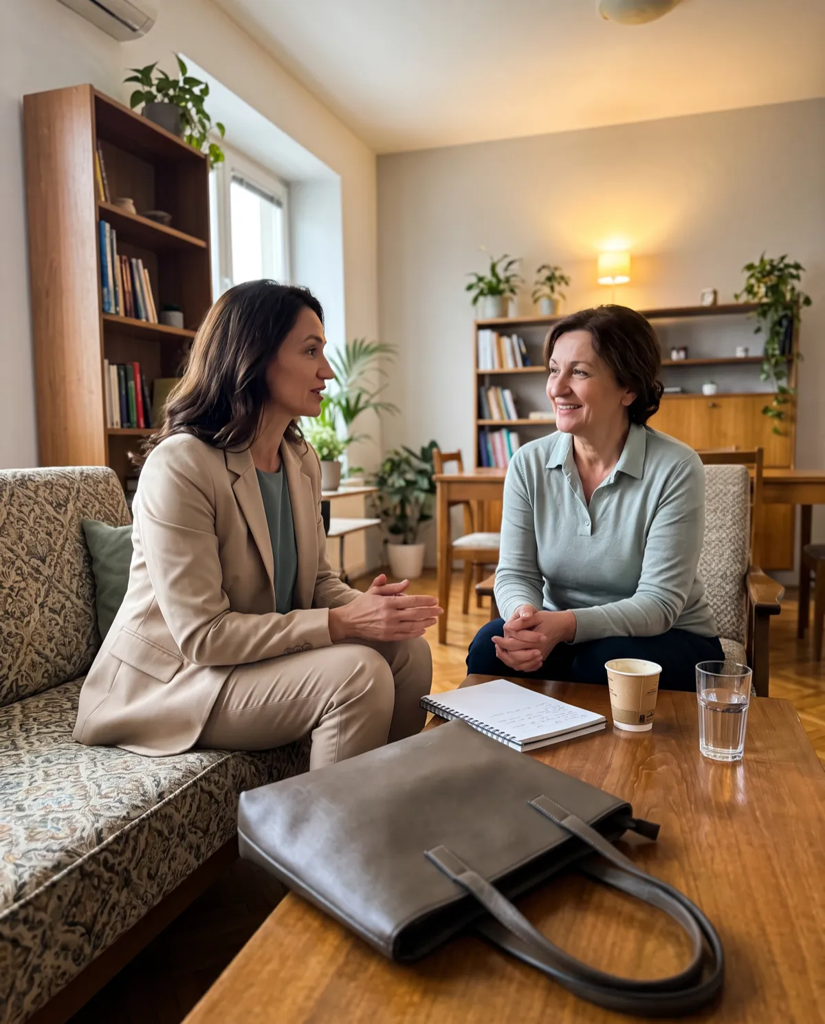 Razgovor s klijentom u dnevnoj sobi